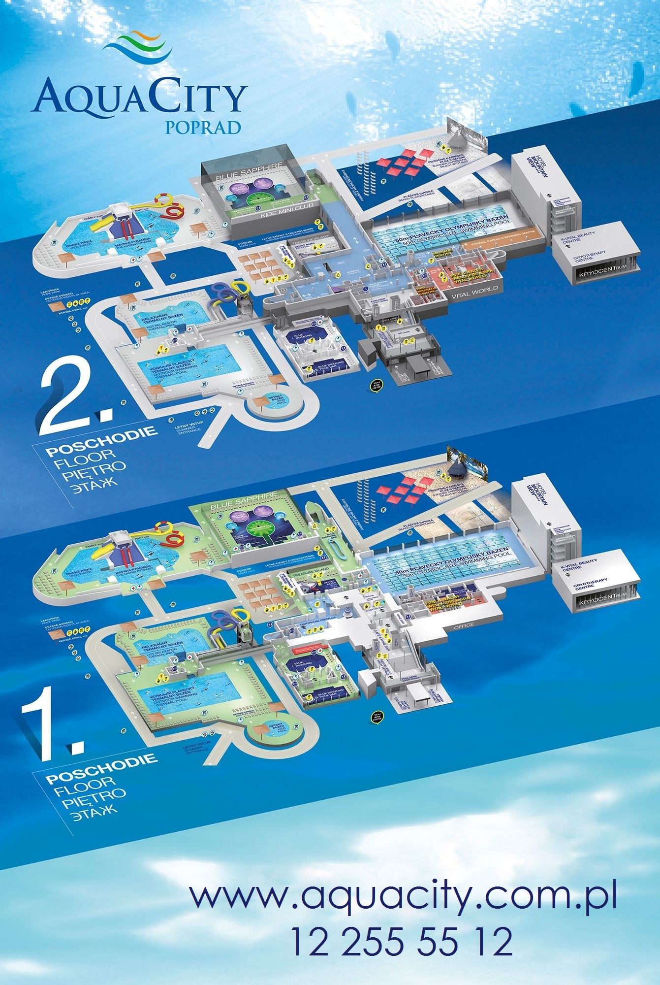 Mapa AquaCity Poprad